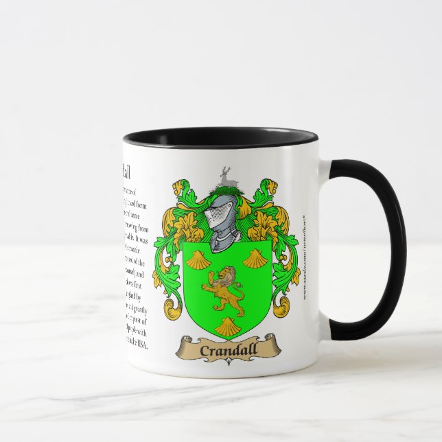 Taza Escudo de armas de la familia de Crandall (Derecha)