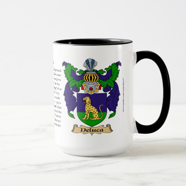 Taza Escudo de armas de la familia de Deluca (Derecha)