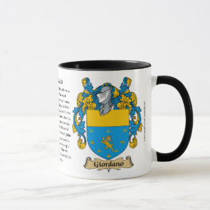 Taza Escudo de armas de la familia de Giordano
