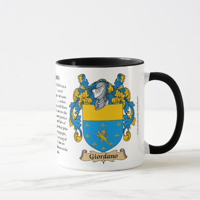 Taza Escudo de armas de la familia de Giordano (Derecha)