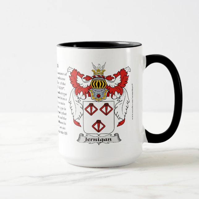 Taza Escudo de armas de la familia de Jernigan (Derecha)
