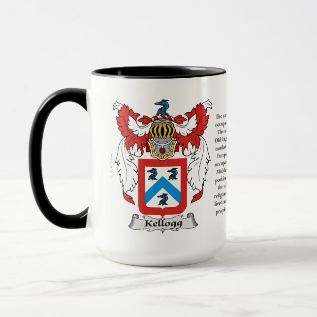 Taza Escudo de armas de la familia de Kellogg (Izquierda)