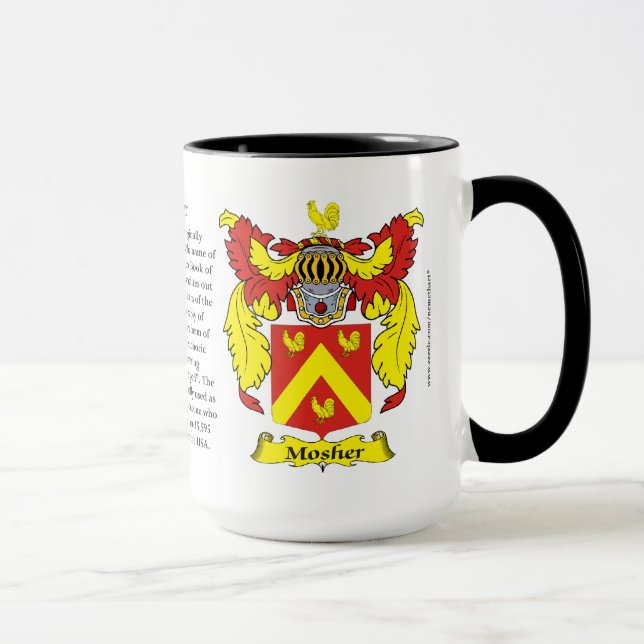 Taza Escudo de armas de la familia de Mosher (Derecha)