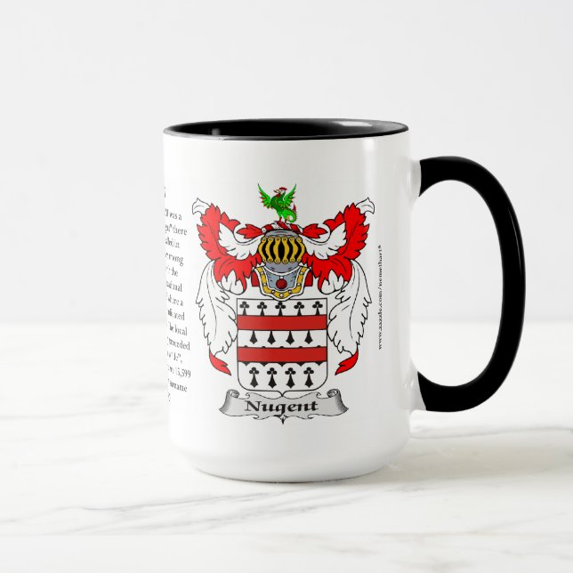 Taza Escudo de armas de la familia de Nugent (Derecha)