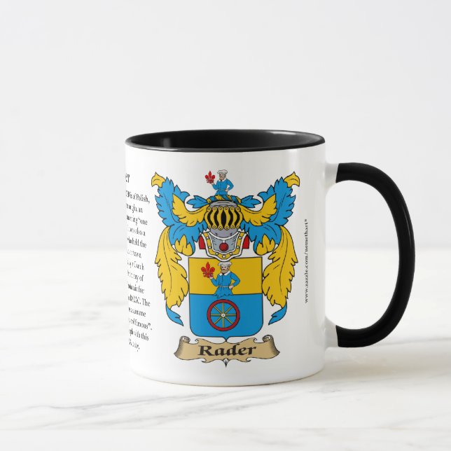 Taza Escudo de armas de la familia de Rader (Derecha)