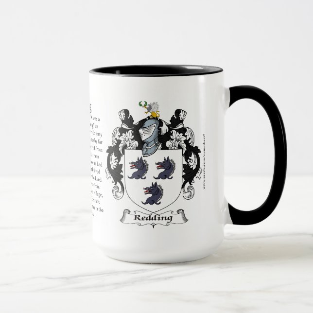 Taza Escudo de armas de la familia de Redding (Derecha)