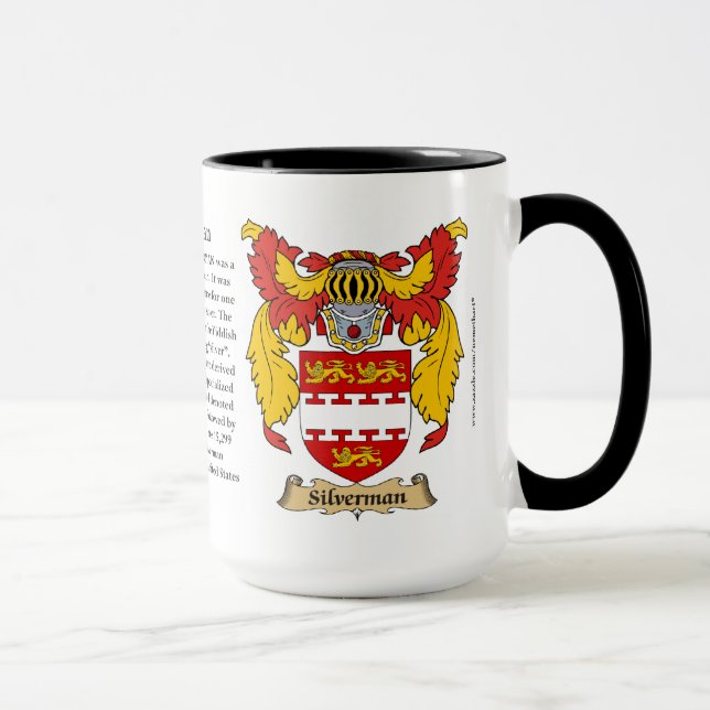 Taza Escudo de armas de la familia de Silverman (Derecha)