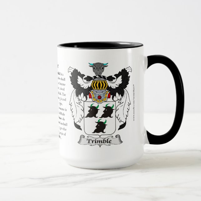 Taza Escudo de armas de la familia de Trimble (Derecha)