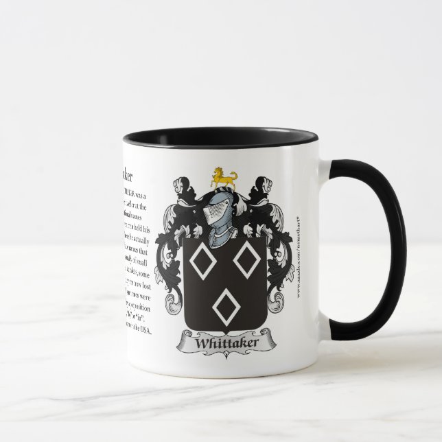 Taza Escudo de armas de la familia de Whittaker (Derecha)