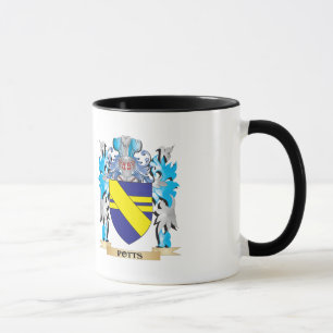 Taza Escudo de armas de Potts - escudo de la familia