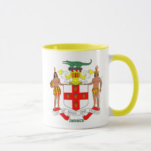 Taza Escudo de armas y himno jamaiquino