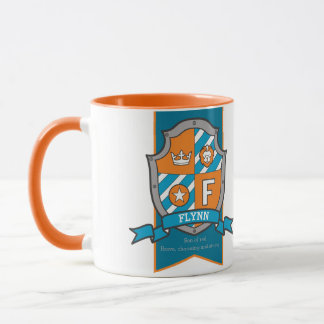 Taza Escudo de Caballero nombre azul rojo que significa