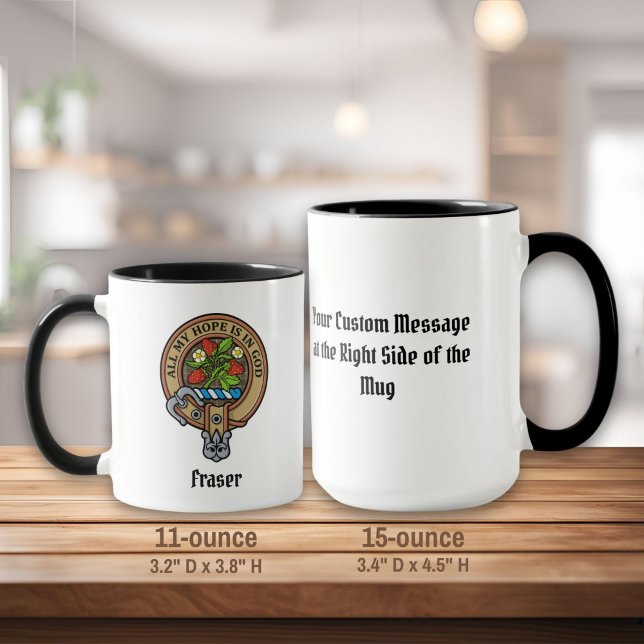 Taza Escudo de Clan Fraser sobre la caza del tartán (Subido por el creador)