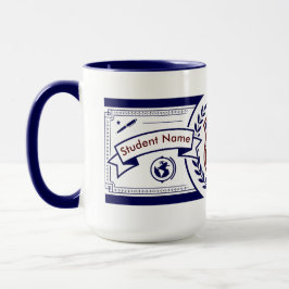 Taza Escudo de Cresta Académica Ivy League Preppy Perso