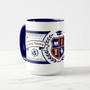 Taza Escudo de Cresta Académica Ivy League Preppy Perso