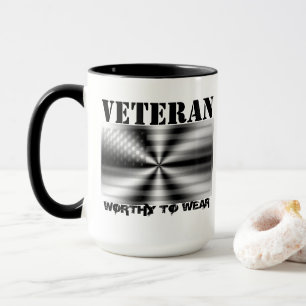 Taza Escudo de la Bandera de Estados Unidos - Veterano