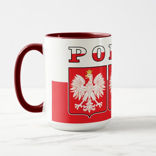 Taza Escudo de la bandera del águila de Polska (Izquierda)
