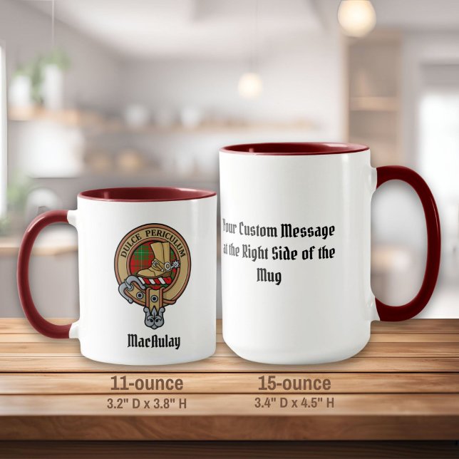 Taza Escudo del clan MacAulay sobre Tartan Mug (Subido por el creador)