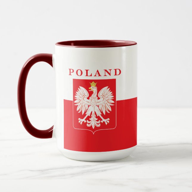 Taza Escudo del rojo de Polonia Eagle (Izquierda)