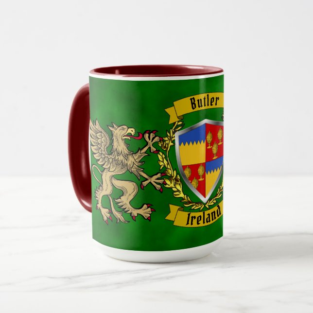 Taza Escudo irlandés de Butler & Griffins personalizado (Anverso izquierdo)