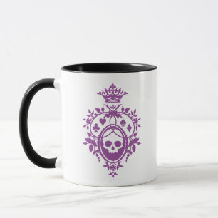 Taza Escudo púrpura con calavera y trajes de carmín