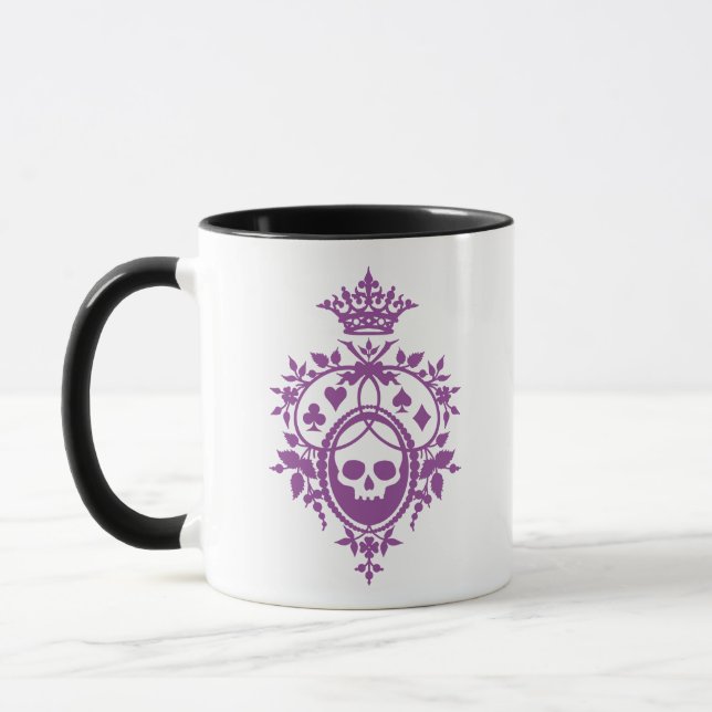 Taza Escudo púrpura con calavera y trajes de carmín (Izquierda)