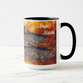 Taza Escuela de los salmones, esperanza - 15 onzas.