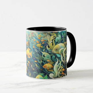 Taza Escuela de peces de arrecife