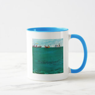 Taza Escuela de pescados entre líneas de Thornton Utz