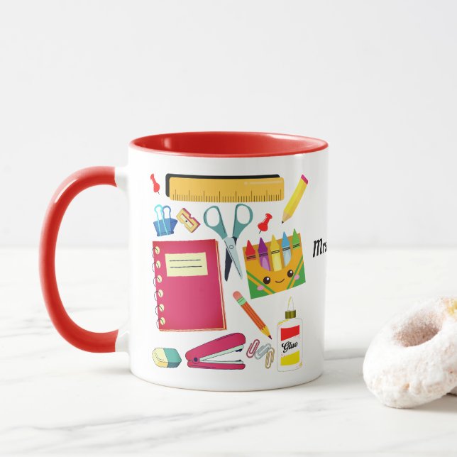 Taza Escuela de profesores abastece a Red Mug (Con donut)