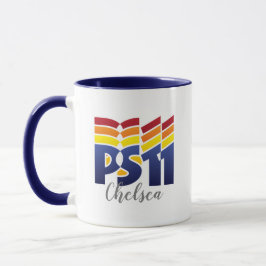 Taza Escuela PS11 con logotipo arco iris