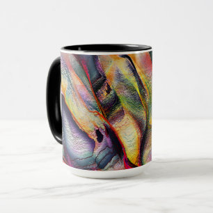 Taza Esculpidos con rugosidad y acuarela virtual