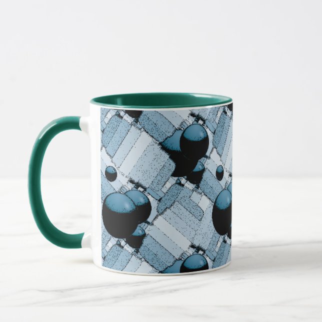 Taza Esfera geométrica azul (Izquierda)