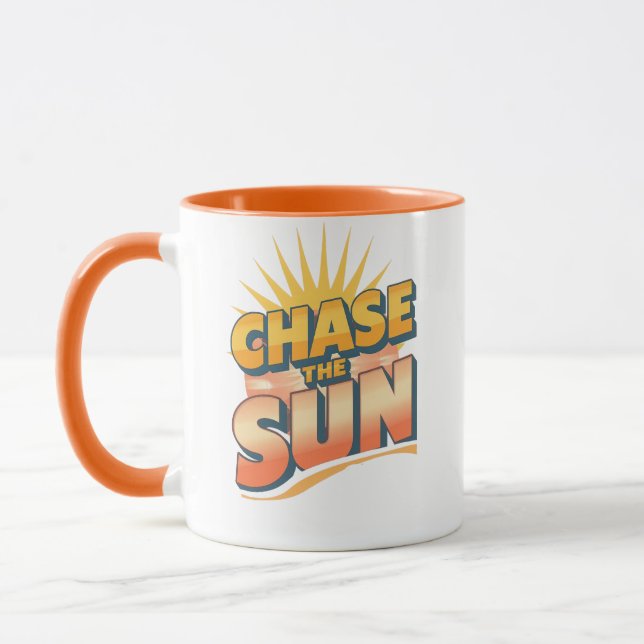 Taza Eslogan de viaje aventurero y sol (Izquierda)