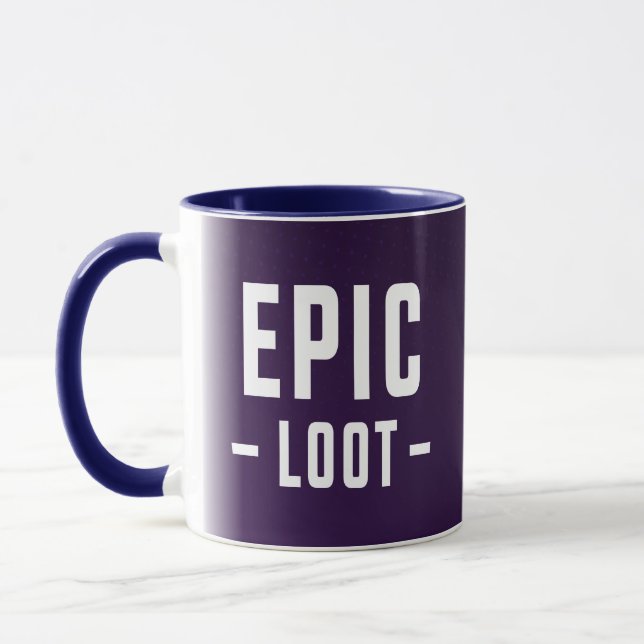 Taza Eslogan Epic Loot Gamer Morple White Adolescente (Izquierda)