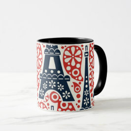 Taza esmaltada Paris Folk Floral Combo