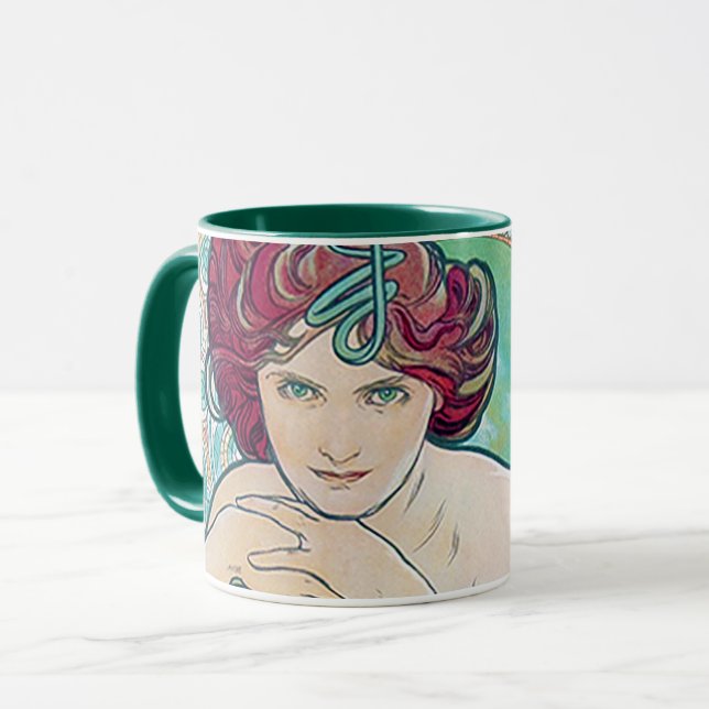 Taza Esmeralda (Cuatro joyas), Alphonse Mucha (Anverso izquierdo)