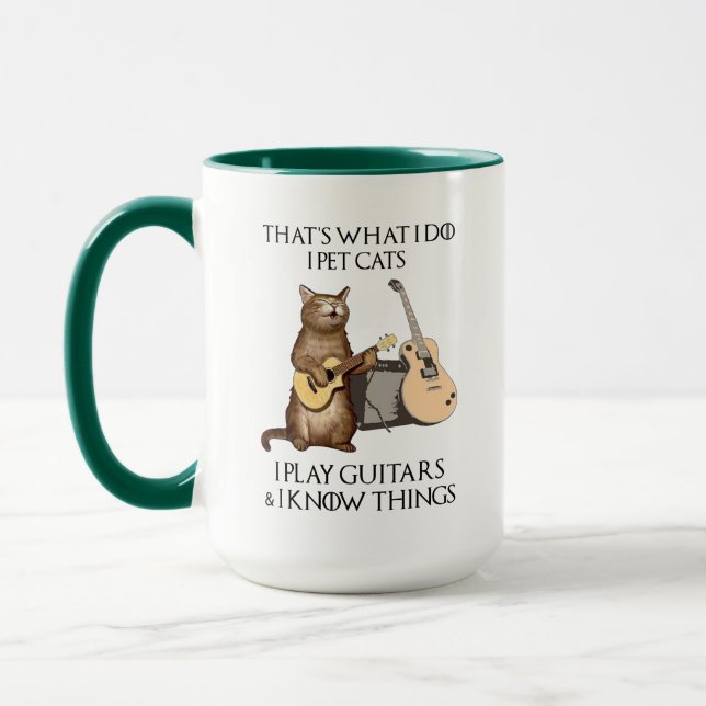 Taza Eso es lo que hago, Mascota gatos que toco guitare (Izquierda)