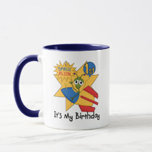 Taza Espacio Extranjero 1er camisetas de cumpleaños y r