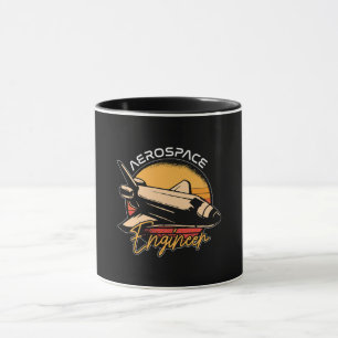 Taza Espacio retro de ciencia de cohetes de ingeniería 