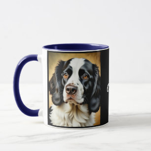 Taza Español de Black and White Springer. Personalizado
