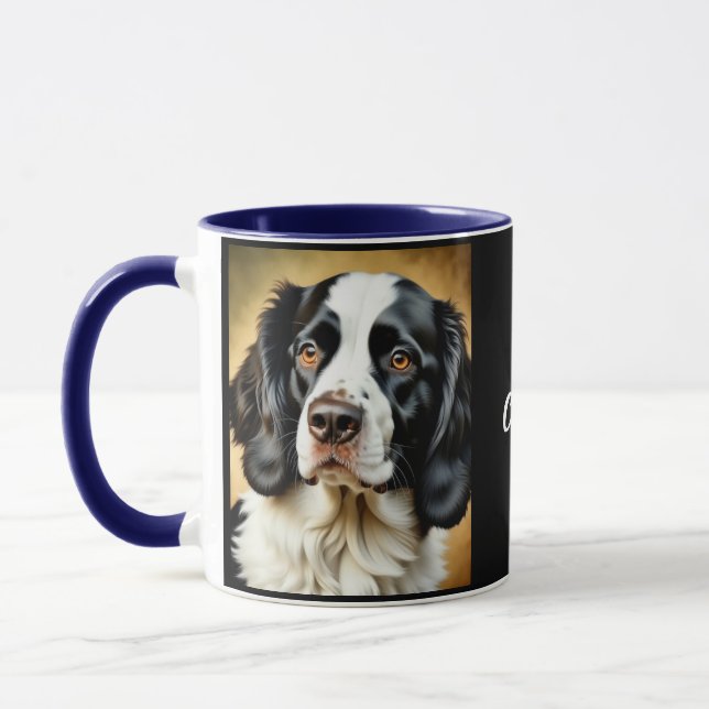 Taza Español de Black and White Springer. Personalizado (Izquierda)