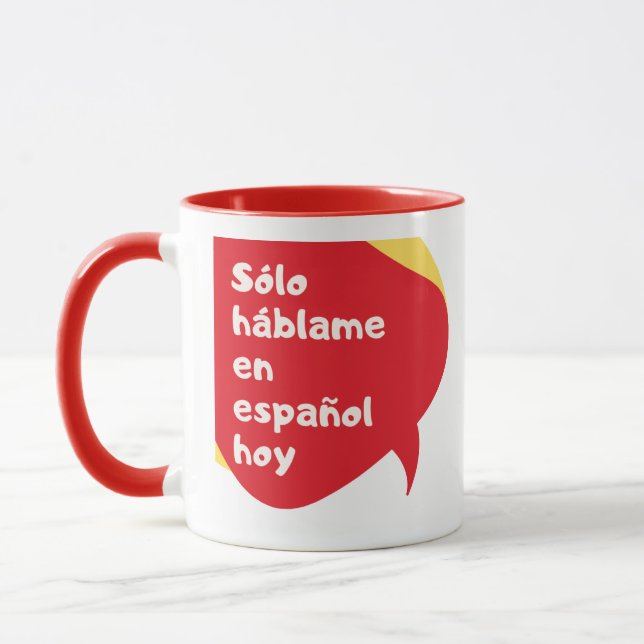 Taza Español Sólo Hoy - 11 Ounce Rojo Dentro (Izquierda)