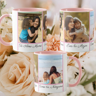 Taza Español Te Quiero Mamá 3 Foto Regalo Día de la Mad
