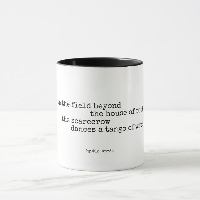 Taza Espantapájaros y poema de tango (Centro)