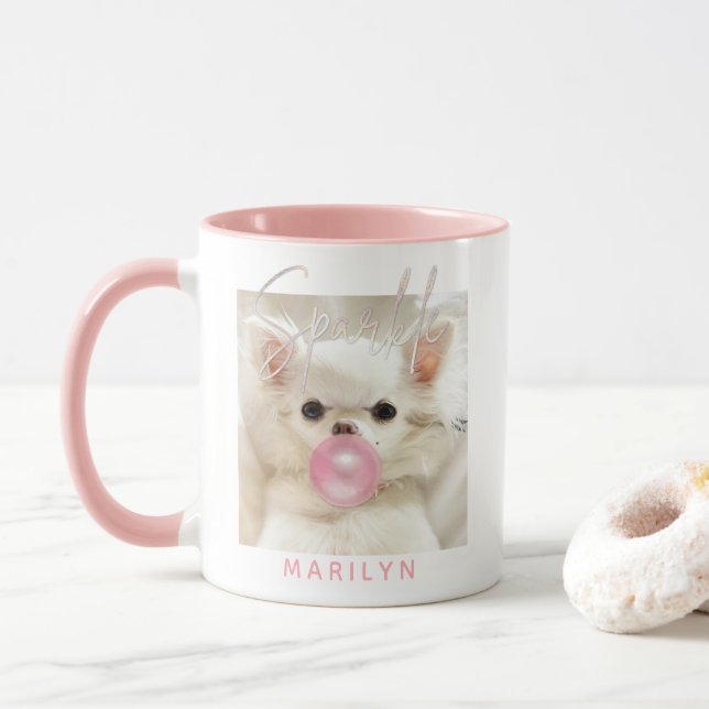 Taza Esparcen El Pequeño Chi | Personalizado Perro Love (Con donut)
