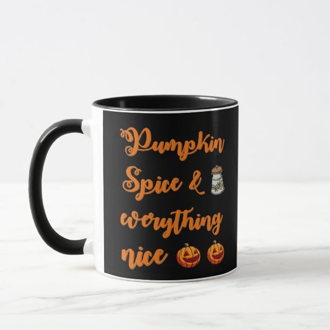 Taza Especias De Calabaza Y Todo Lo Agradable, Cuidado  (Izquierda)