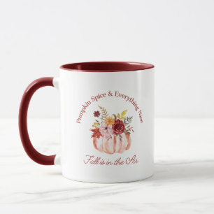 Taza especias de calabaza y todo lo bueno, otoño rojo o