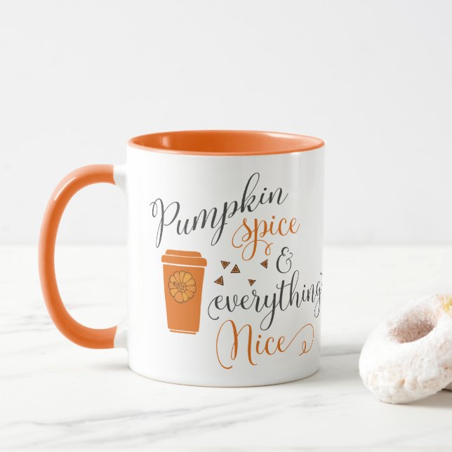 Taza Especie de calabaza favorita de otoño (Con donut)