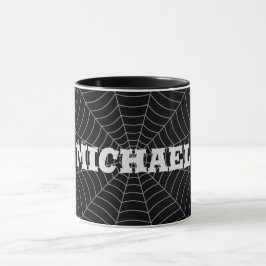 Taza Espectáculo de araña gris negra Patrón de Hallowee